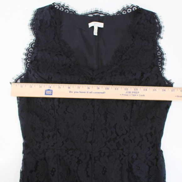 Joie Black Allover Floral Lace Nikolina B Dress Cotton Nylon Sleeveless V-neck M - Picture 12 of 16